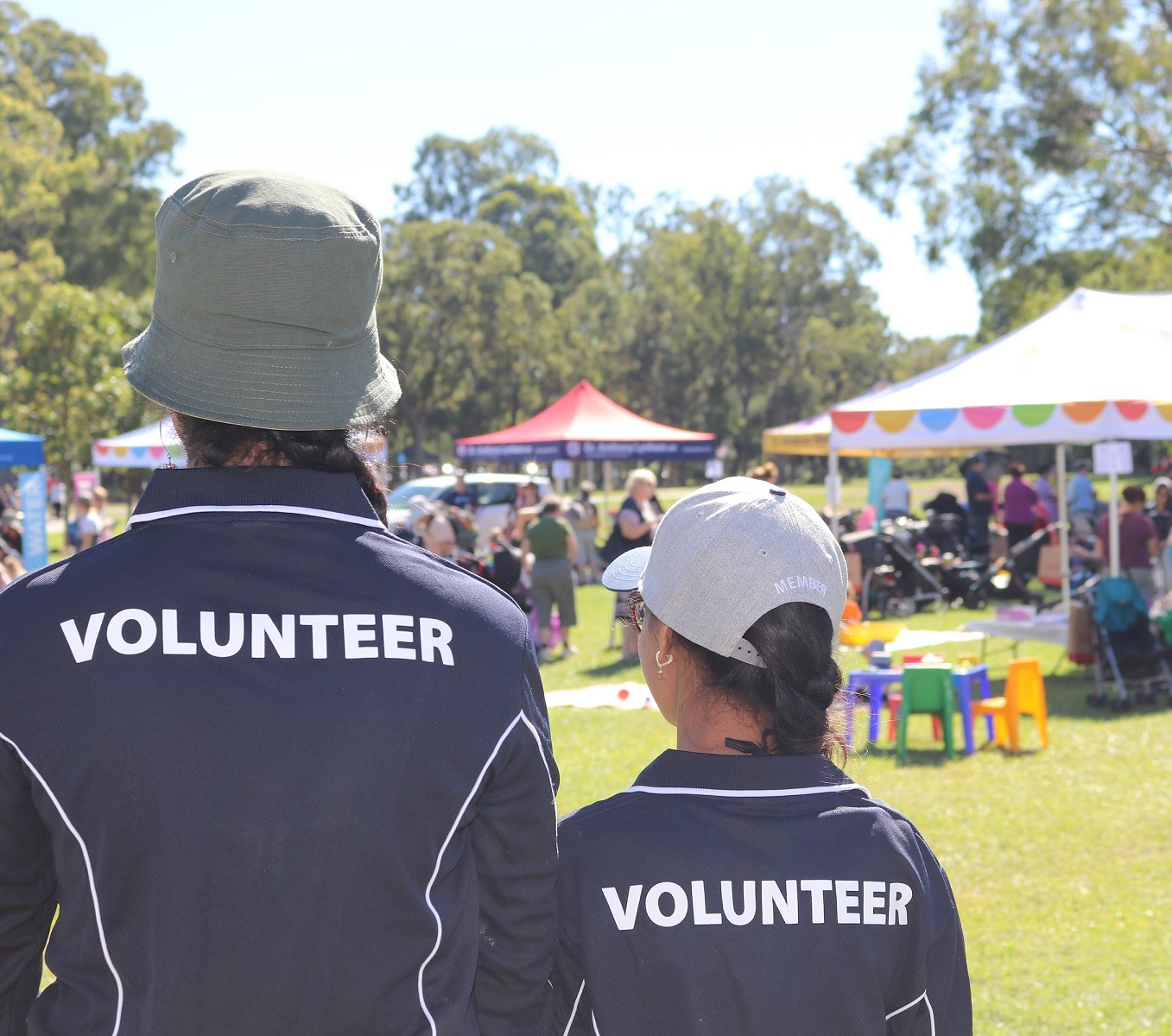 Volunteers outside